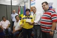 A Prefeitura de Joinville homenageou na manhã desta segunda-feira (05/11) os atletas e técnicos do PARAPAN. A atleta Silvana Rodrigues foi uma das homenageadas - Fotografo: Kátia Nascimento - Data: 05/12/2011