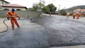Prefeitura Municipal realiza obra de paviventação asfaltica da rua Santa Luzia - Fotografo: Rogerio da Silva - Data: 17/09/2014