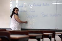 Professores iniciam atividades na rede municipal de ensino - Lídia Costa Cecílio, da Escola Heriberto Hülse. - Fotografo: Rogerio da Silva - Data: 04/02/2015